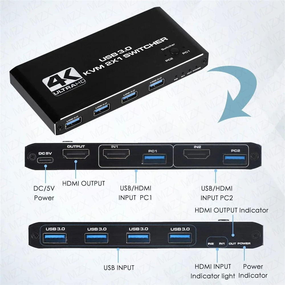 Conmutador KVM 4K 60Hz, Hub US - Gaming Equipment Accessories reseña y precio